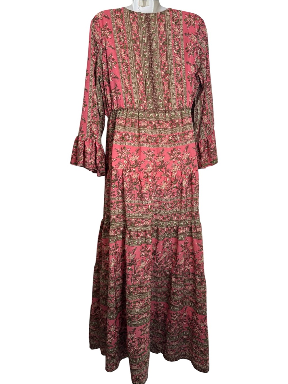 Anthropologie Boemo Boho Chic Ruffle Sleeve Tie Chest Maxi Dress - Picture 6 of 8